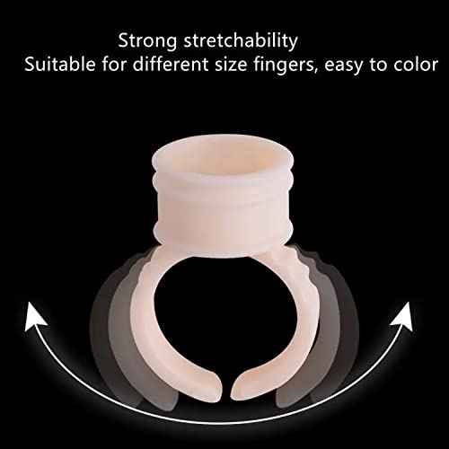 Soft Silicone Tattoo Pigment Rings Cup, Hipifans 100Pcs/Set Disposable Tattoo Ink Cups, Permanent Makeup Glue Holder for Lip, Nail Art, Eyebrow, Eyelash Microblading Supplies