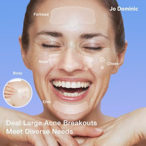 MAGIX PATCH 124 Pimple Patches by Jo Dominic?Large Pimple Patches for Face & Body, Big Acne Patches, Fits Various Areas XL Hydrocolloid Patch, Absorbs Oil & Zit Hydrocolloid Patch (7 Sizes)