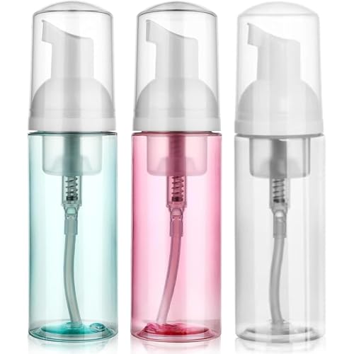 3-Pack Foam Pump Bottles, 60ml Travel Size Refillable Soap Dispensers
