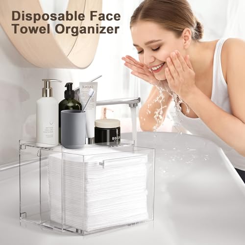 Acrylic Facial Towel Holder Wall-Mounted with Drawer