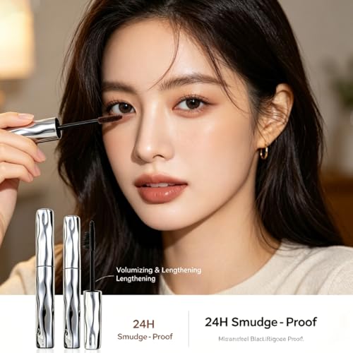 Cuztonc Waterproof Volumizing Mascara - Lengthening, Clump-Free, Smudge-Resistant