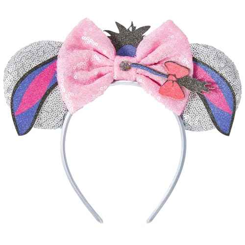 Mouse Ear Headbands for Women Giltter Bow Headband for Girls Birthday Party Decorations