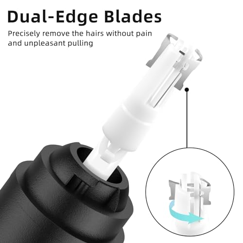 Smity Nose Hair Trimmer, Rechargeable Cordless Painless Ear Eyebrow Trimming Tool Dual Edge Blades Razor Easy Cleansing with LED Light for Man Woman (Black)