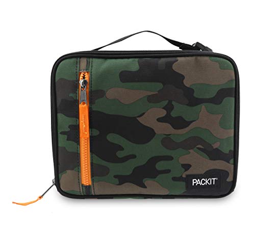 PackIt Freezable Classic Lunch Box, Camo, Built with EcoFreeze Technology, Collapsible, Reusable, Zip Closure With Zip Front Pocket and Buckle Handle, Perfect for Lunches