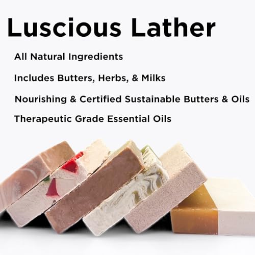Sumbody USA Made Handmade Soap Bar (6pk) Heavenly Hydration Dry, Sensitive Skin, Moisturizing Soap For Face, Hands, Body Self Care Gift Set Men & Women - Goat Milk Citrus Vanilla Coconut Variety Pack