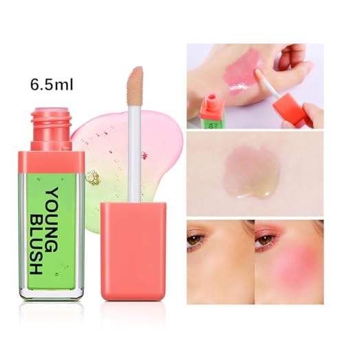 Color Changing Blush Oil, Skin's Natural PH Changing Blush for Dewy, Long-Wearing, Natural Flush, 6.5ml (01# Clear Green)