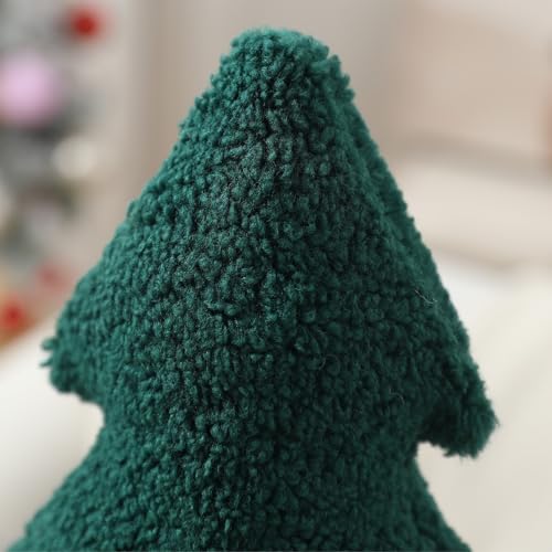 Allorry Christmas Pillows,Christmas Tree Pillow Set of 2 Cute Xmas Tree Shaped Plush Pillow Stuffed Christmas Decor for Party Home Sofa Cushion Bed Decorations(12.2 Inch) WL-006B