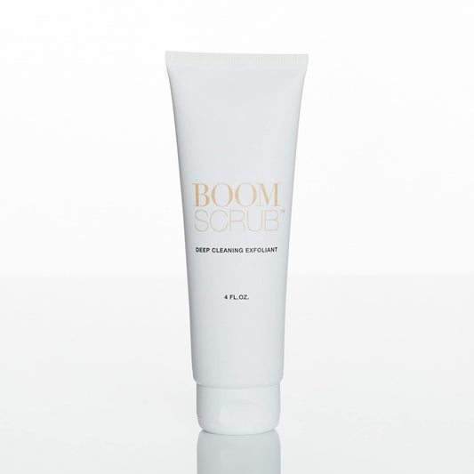 BOOM! by Cindy Joseph Boom Scrub - Deep Cleaning Face Exfoliant for Tighter and Less Visible Pores - Daily Face Cleanser Safe for Sensitive, Mature Skin - 4 Oz