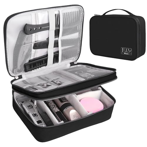 AIHOPESTO Barber Case Double-Layer Clipper Bag for Clippers & Accessories - Black