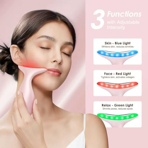 Facial Neck Massager with Heat & Vibration - USB Rechargeable