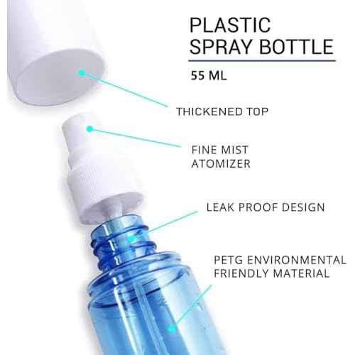 YOCASII 3PCS Spritzer Bottles, 2oz Mini Spray Bottle, Spray Water Bottle for Hair and Travel Containers for Toiletries, Travel Spray Bottles Tsa Approved, Mister Bottle for Hair Spray, Toners & Face