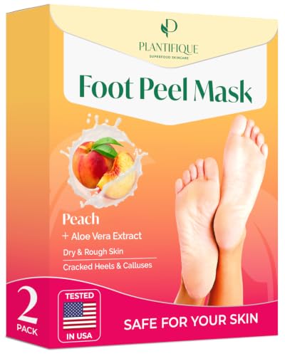 PLANTIFIQUE Foot Peeling Mask 2 Pack | Dermatologist Tested