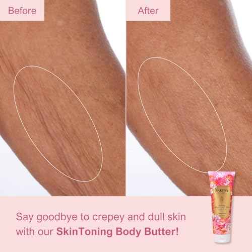 Nakery Skin Toning Body Butter for Women - Firming Body Lotion for Women - Peptide Infused Body Lotion for Crepey & Sagging Skin - Firming Lotion for Neck, Arms & Legs - Cabana Sunset