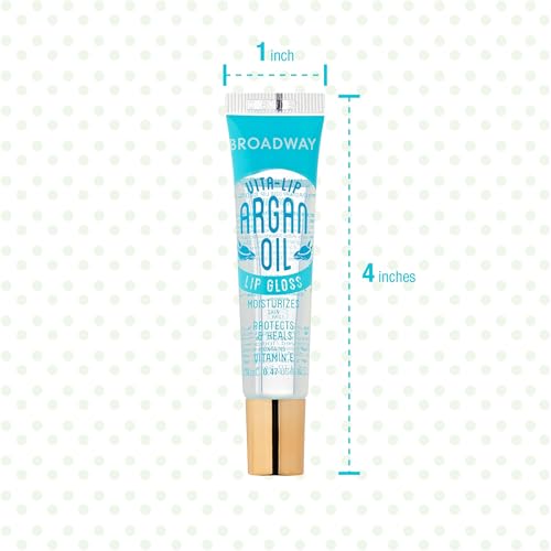 Ruby Kisses Broadway Vita-Lip Clear Lip Gloss (Argan Oil 6 Pack), Ultra-Hydrating & Soothing Formula with Multi-Vitamin Oils, High-Shine Non-Sticky Finish, Protecting Glossy Lip Balm With Vitamin E