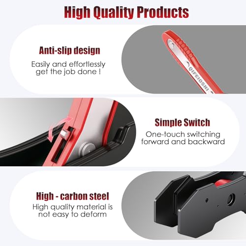 QIFEIOSHI Red Brake Caliper Compression Tool 360° Ratchet for Auto Repair