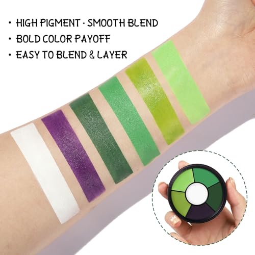 Green Cream Face & Body Paint Kit with Brushes & Sponges