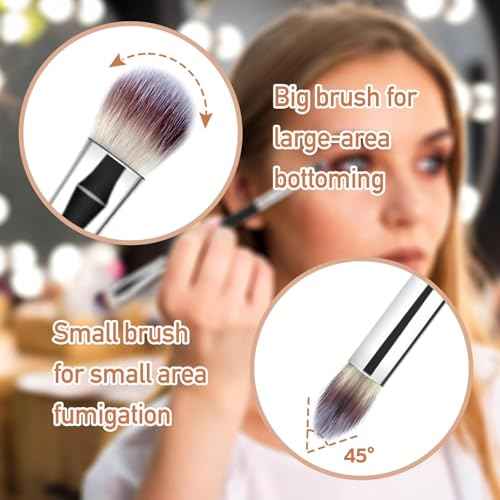 2Pcs Eyeshadow Brush Eye Makeup Brush Professional Blending Eyeshadow Makeup Brushes for Concealer Eyebrows Eyeliner Soft Hairs Makeup Tool