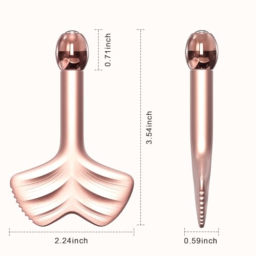 Stainless Steel Gua Sha & Face Rollers - Metal Roller for Eyes & Neck, Anti-Aging Facial Massage Tools, Gua Sha Facial Tool Kit (Leaf Shape)