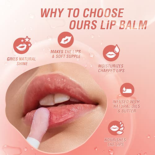 Plumping Lip Oil 4 Packs Hydrating Lip Glow Oil Fruit Extract Lip Gloss Moisturizing Lip Balm and Tinting for Dry Lips