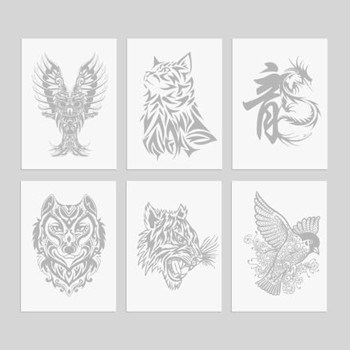 Semi-Permanent Temporary Tattoo Stickers - 6 Sheets