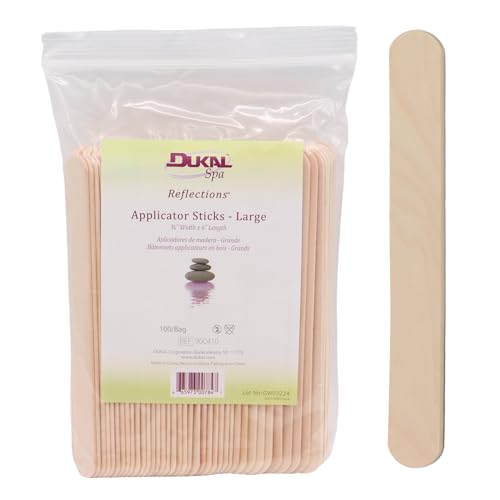 Dukal 3/4" x 6" Wood Applicator for Wax, Makeup, and Lotion - Pack of 100