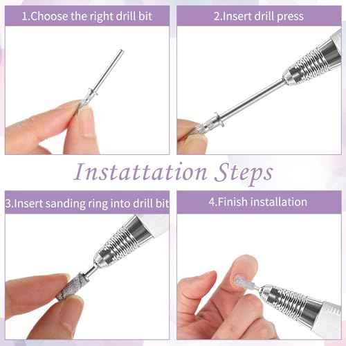 4Pcs Small Mandrel Nail Bit 3mm Mini Mandrel for Nail Sanding Bands,Stainless Steel Small Sanding Band Nail Drill Bit for Electric Drill File Machine Manicure Accessory