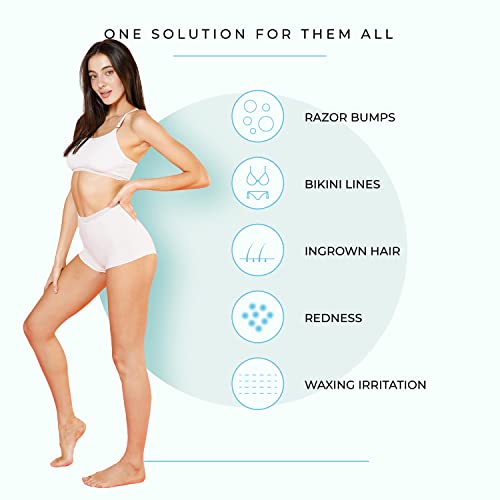 Smoothing Solution Ingrown Hair Treatment - Bikini Line Dark Spot Removal and Razor Bumps Treatment for Women to Reduce Razor Burn & Redness in the Pubic Area - After Shave for Women and Men