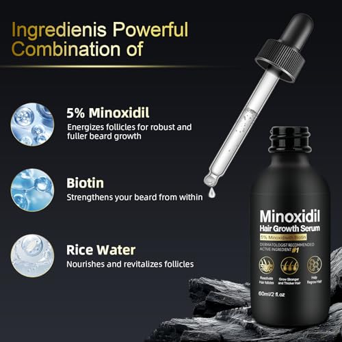 5% Minoxidil Hair Growth Serum for Men and Women - Thicker, Fuller Hair