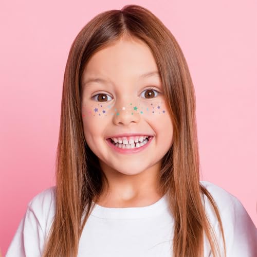 Rainbow Starry Freckles Metallic Temporary Tattoos - 10 Pack