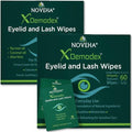 NOVEHA Demodex Eyelid & Lash Wipes, 60ct (Pack of 2)