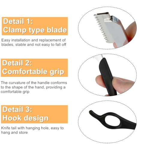 Razor for Hair Cutting, Straight Shaving Hair Razors, Professional Styling Thinning Texturizing Cutting, 10 Replacement Blades, Black