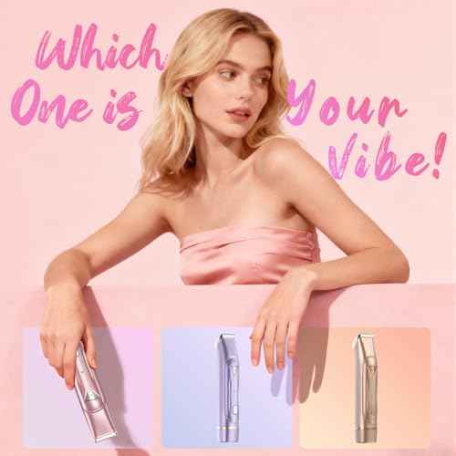 Dermave Bikini Shaver - Bikini Trimmer for Women, Waterproof Electric Dual Head Shaver (Pink)