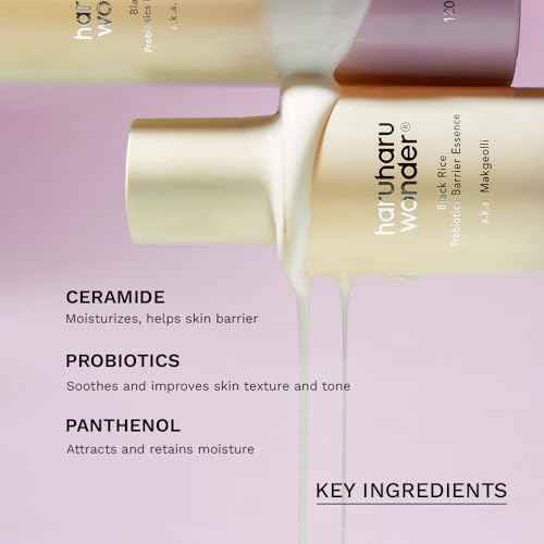 haruharu Wonder Black Rice Probiotics Barrier Essence, Travel Size, Skin Flooding & Layering, Strengthen Skin Barrier, Soothing, Plumping, Holiday Stocking Stuffer, Korean Skincare, 1.01 fl. oz