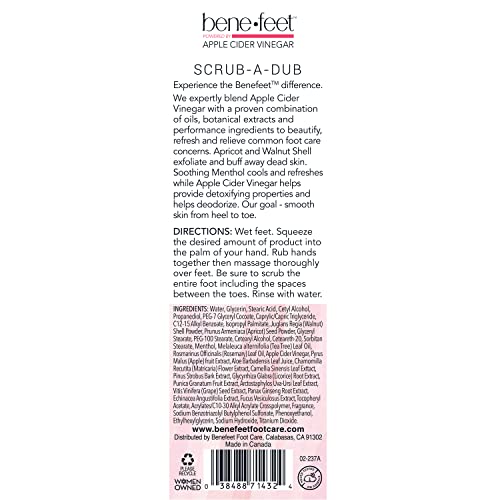 Benefeet Scrub-A-Dub Exfoliating Cooling Foot Scrub for Dry Feet - 4 oz