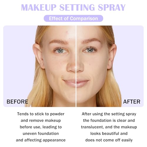 2PCS Makeup Setting Spray for Face,Waterproof Setting Spray for Makeup,Long Lasting Oil Control Finishing Holding Face Mist,Refreshing Hydrating Glossy and Matte Fixing Facial Mist Make Up Set A1