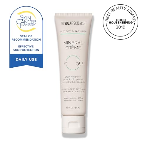 MDSolarSciences Mineral Cr?me SPF 50 Sunscreen for Face ? Water-Resistant, Broad Spectrum UV Protection ? Blendable Micronized Zinc Oxide ? Smooth, Natural Matte Finish