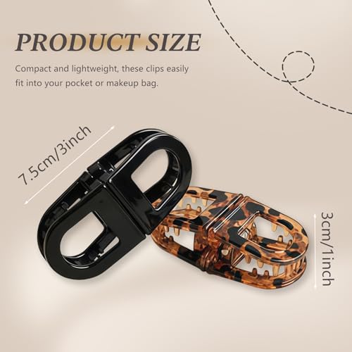 Magnetic Hair Clips for Women, 2PCS Brown & Black Non-Slip Claw Clips