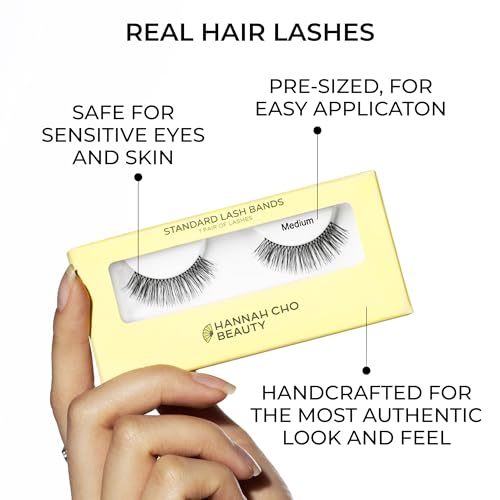 False Eyelashes for Hooded Eyes - Medium Strip Lashes