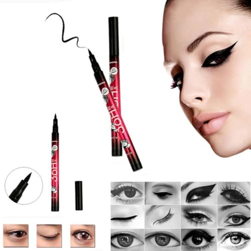 Waterproof Black Eyeliner Pencil - 3 Pack Long Lasting