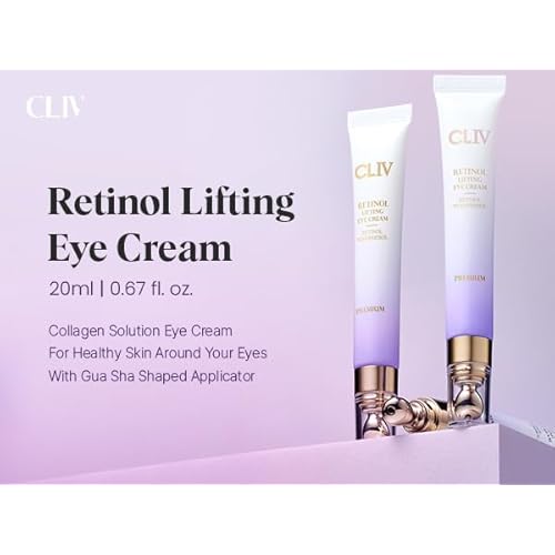 CLIV Retinol Lifting Eye Cream, Nourishing Eye Cream for Eye Massaging, Quick Remedy For Eye Bag Puffiness, Collagen Solution, Special applicator for the eye area (0.67 Fl Oz (Pack of 1))