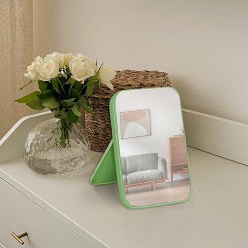 8-Inch Vanity Makeup Mirror with Stand, Wall Hanging Dual-Use