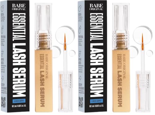 Babe Original Lash Serum 1mL Starter Pack - 2 Pack for Fuller, Longer Eyelashes & Brows - Vegan, Cruelty-Free