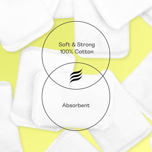 Swisspers Premium 100% Natural Cotton Skincare Pads, 100 Ct (Pack of 4)