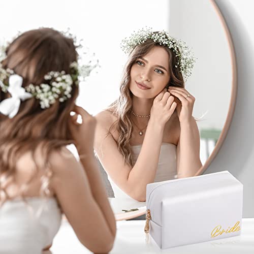 Hillban 6-Piece Bride & Bridesmaid Makeup Bag Set - Waterproof Pouches