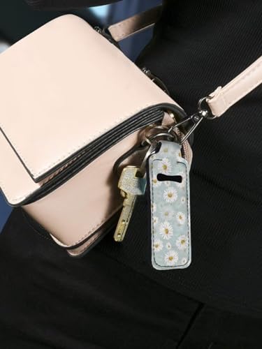 Fashion Women Lipstick Balm Holder with Metal Key Ring