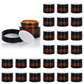 1oz Amber Glass Jars with Lids, 25-Pack Travel Containers