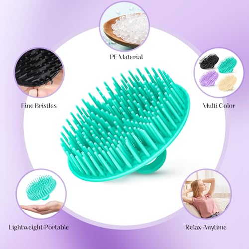 4-Pack Scalp Massager Brush - Hair Exfoliator & Dandruff Cleaner