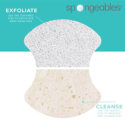 Spongables Pedi Scrub Foot Exfoliating 20+ Wash Sponge, Coconut Colada, 3 Count