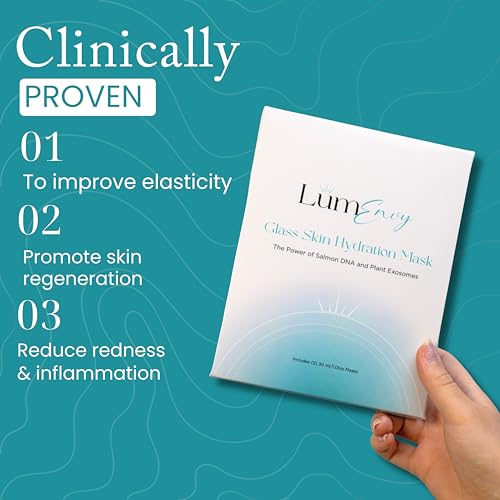 L?mEnvy Glass Skin Hydration Mask | Salmon DNA (PDRN) & Centella Collagen Face Mask - Deep Hydration, Pore Refining, Brightening & Firming Bio-Cellulose Facial Sheet for Radiant Glow
