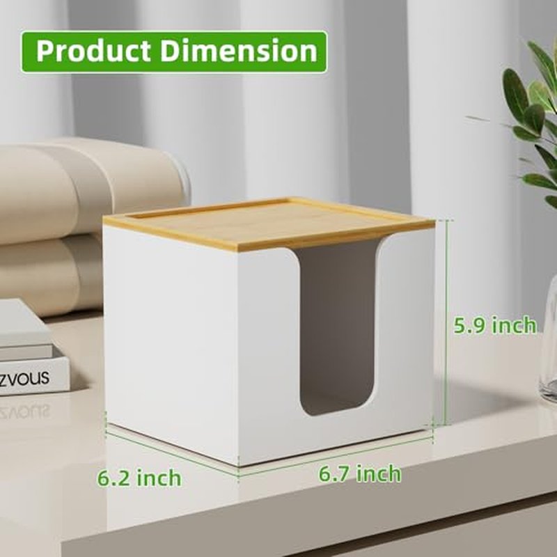 Acrylic Disposable Face Towel Holder with Bamboo Lid